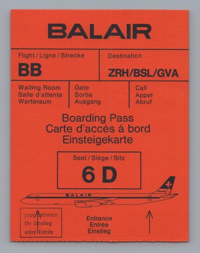 Balair douglas bordkarte - balair,