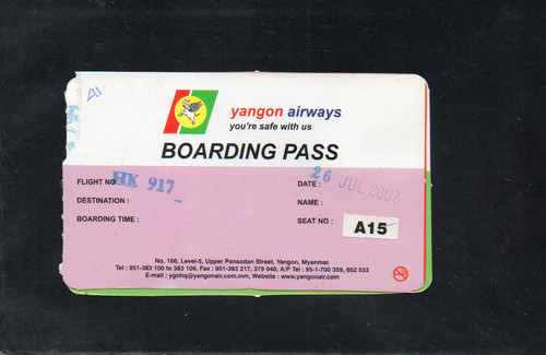 Yangon airways boarding - yangon,